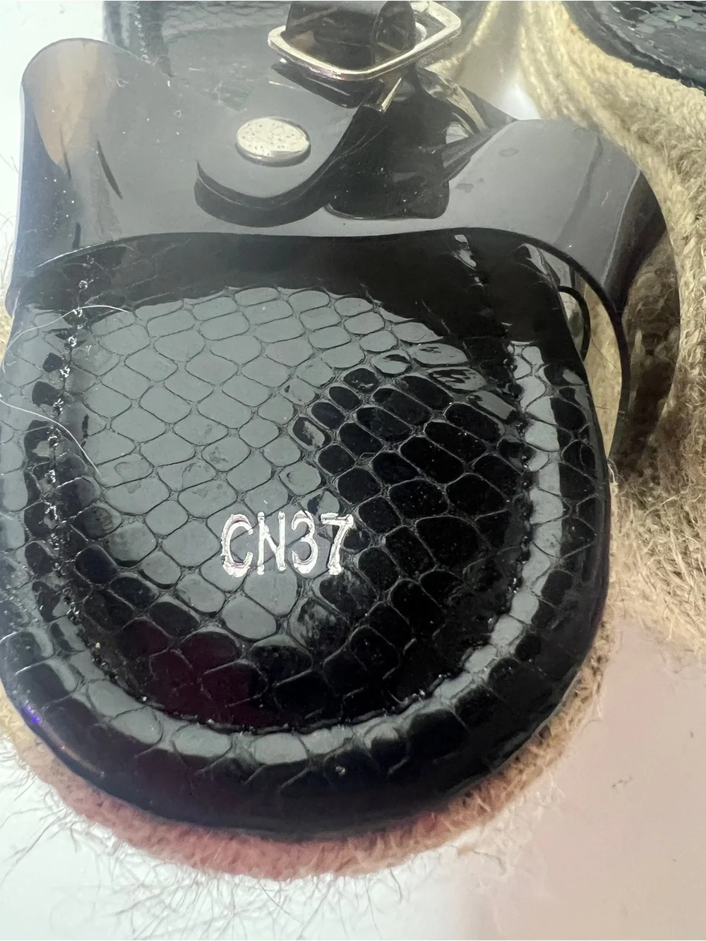 Black Espadrille Wedge Sandals with Jelly Ankle Strap